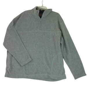 ST. JOHN'S BAY Men's  Adirondack Fleece Quarter Zip Pullover Sweater‎ SZ XL Gray